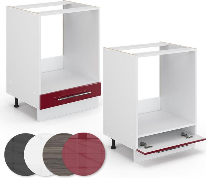 Bordeaux Hochglanz, Rot, Weiss