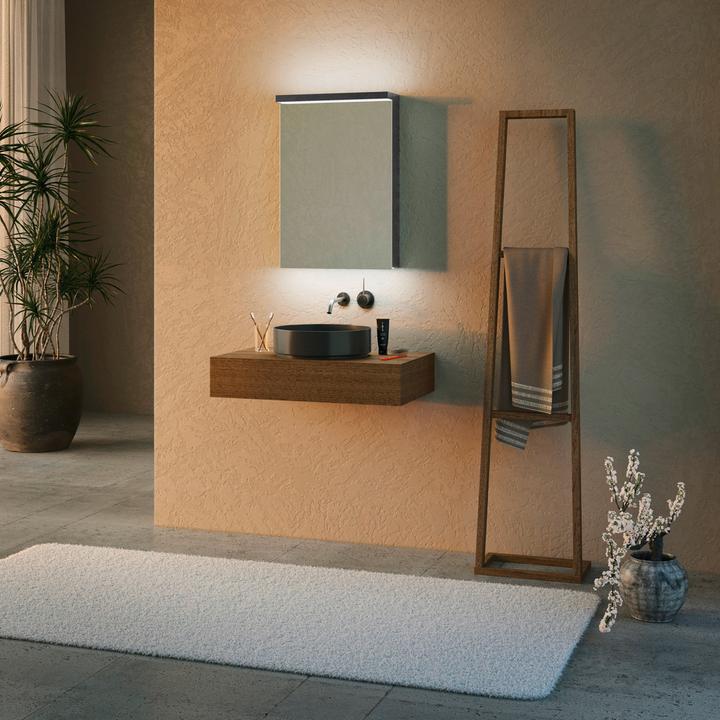 Produktbild Schneider ADVANCED Line Ultimate LED Lichtspiegelschrank, 1 Tür Anschlag wechselbar, Steckdose link (49.50 x 17.80 x 73.10 cm)