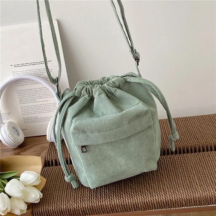 Image du produit Only-Bags.Store Sac Sac à bandoulière Middle Drawstring Bucket Bag Casual Light Youth Crossbody Bag