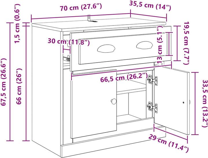 Image du produit vidaXL Modernes Sideboard (35.50 x 70 x 67.50 cm)