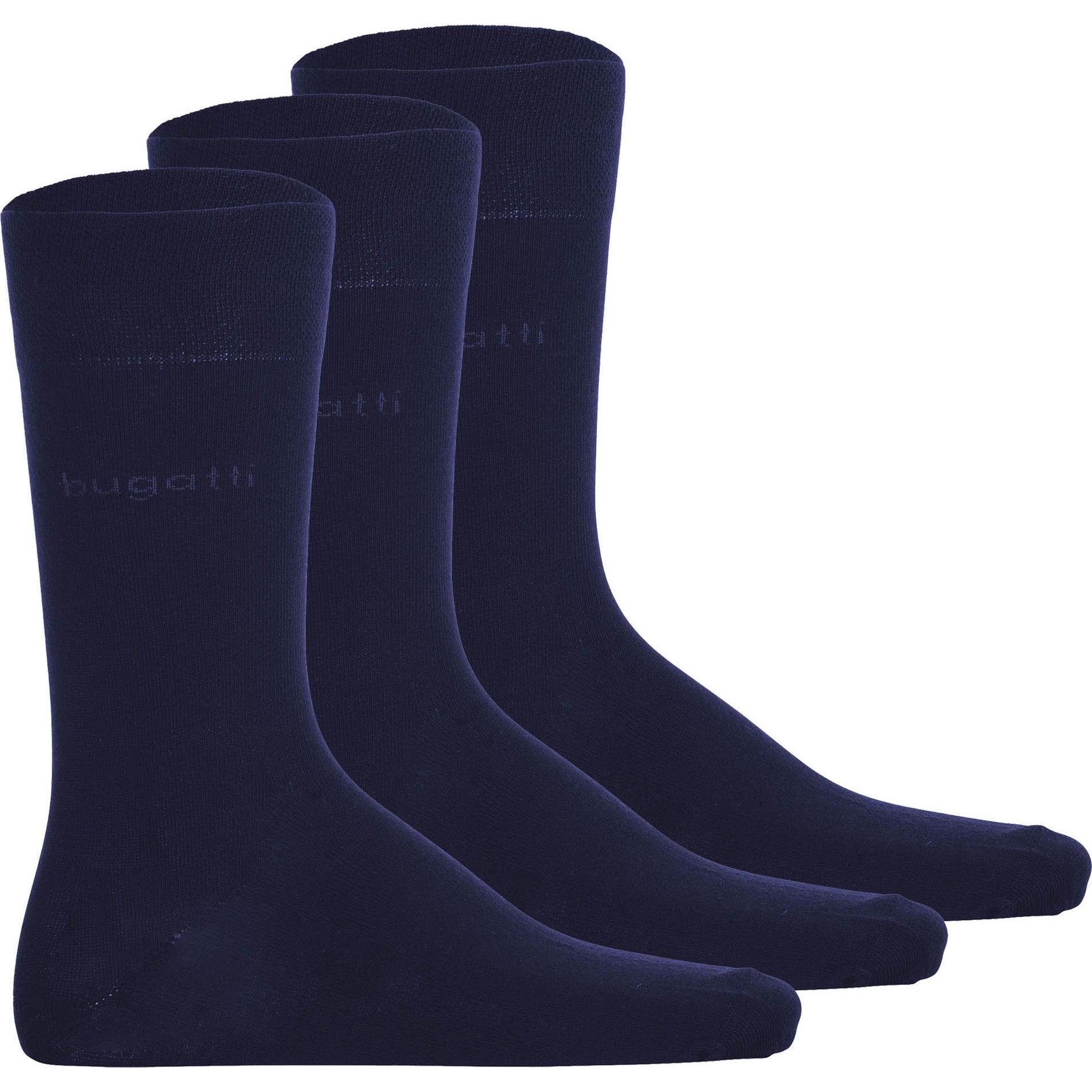 Bugatti, Herren, Socken, Socken Business, Blau, (3er Pack, 43 - 46)