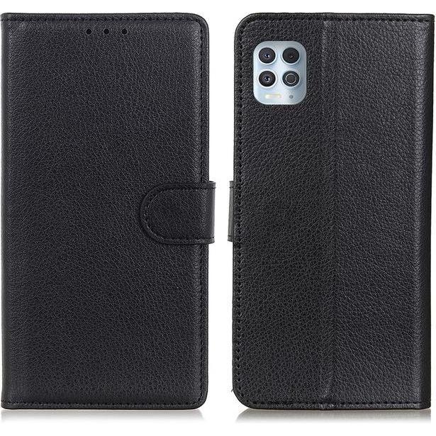 Thumbnail - MU Classic Litchi Leder Bookcover Series (Motorola Moto G100), Smartphone Hülle, Schwarz