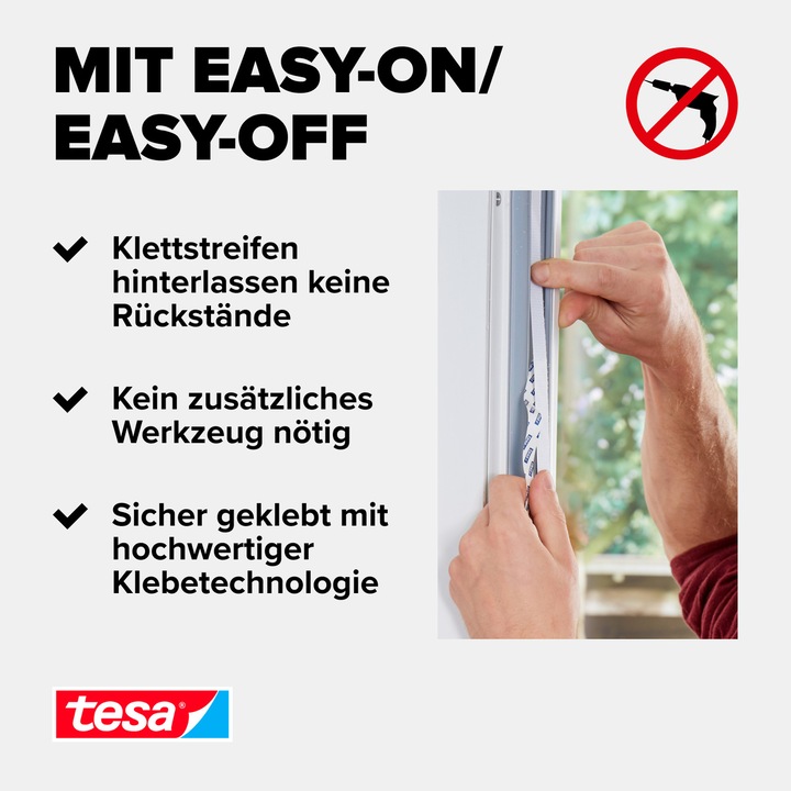 Produktbild tesa 2x Insektenschutz COMFORT für Fenster, mit Klettband, selbstklebend, ohne Bohren (130 x 130 cm)
