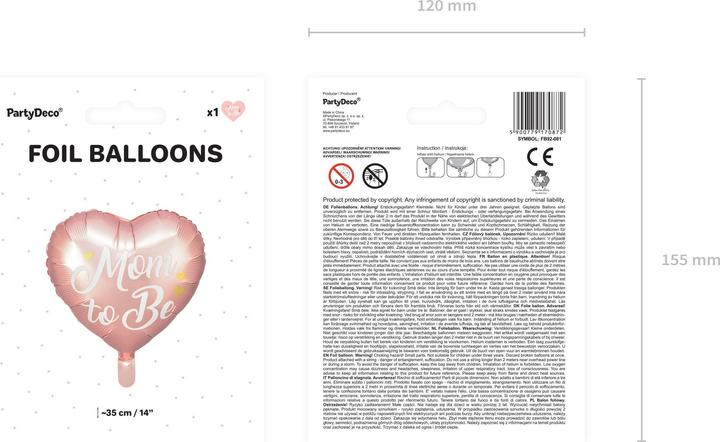 Image du produit Partydeco Ballon en plastique Mom to be rose (1 x)
