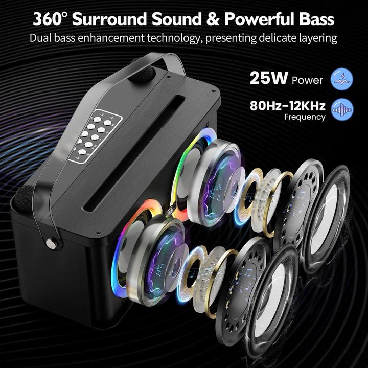 Image du produit Pkbd Karaoke-Maschine mit Bluetooth und 2 Mikrofonen
