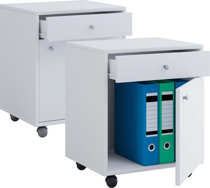 VCM Armoire de bureau en bois Caisson roulant Masola avec tiroir (45 x 38 x 54 cm)