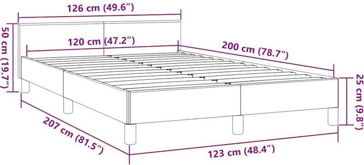 Actual product image vidaXL Bettgestell mit Kopfteil (120 x 200 cm)