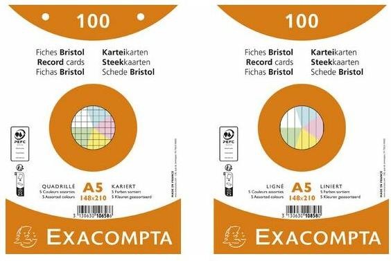 Produktbild Exacompta Karteikarten (A5, 205 g/m², 50 x)