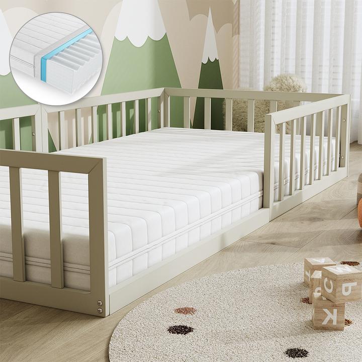 Produktbild VitaliSpa Kinderbett Minno, Greige, 90x200 mit Matratze (90 x 200 cm)