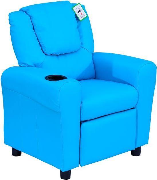 Produktbild Swisshandel24 Kindersessel, Minisessel, Kindersofa für 3-6 Jahre alt, Liegefunktion, Eingebauten Becherhalter, Bla (Kindersessel)