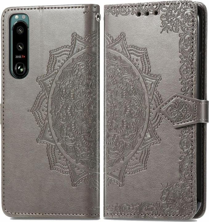 Produktbild König Design Hülle Handy Schutz für Sony Xperia 5 III Case Cover Tasche Etuis Bumper Grau Neu (Sony Xperia 5 III)