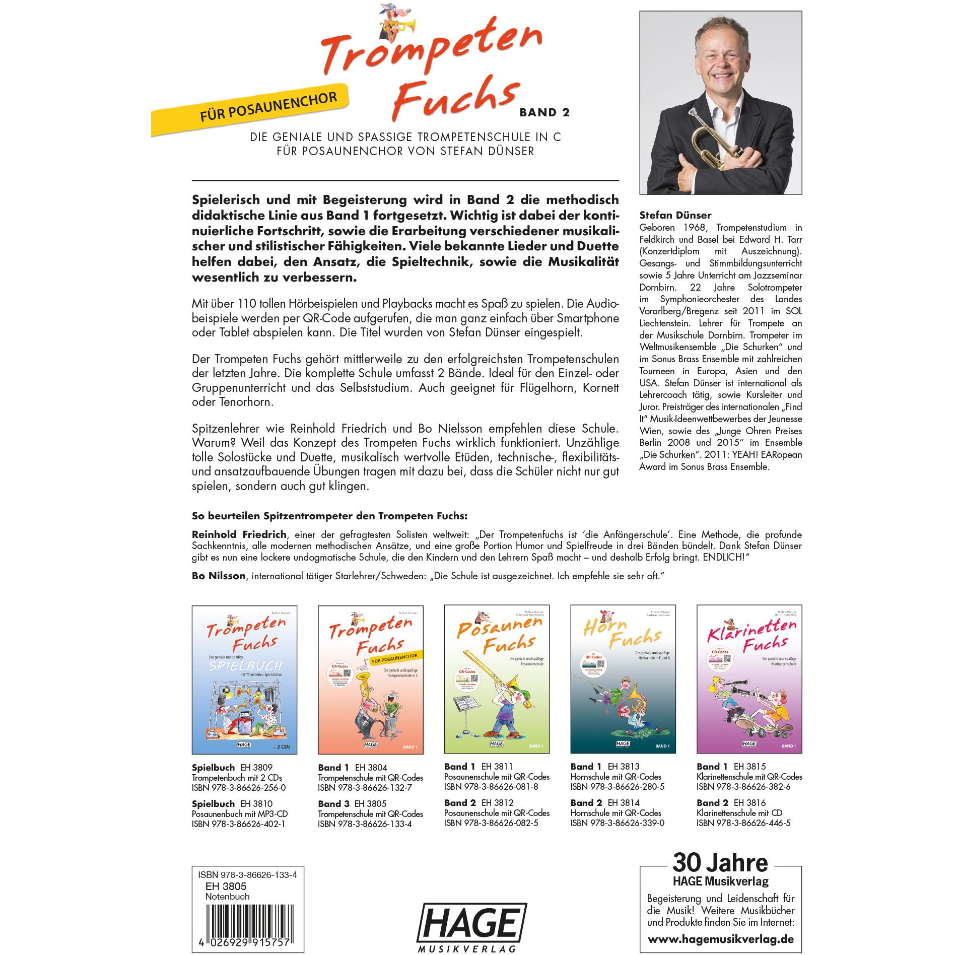 Thumbnail - Trometen Fuchs 2, Ausgabe in C für Posaunenchor, Sachbücher von Stefan Dnser