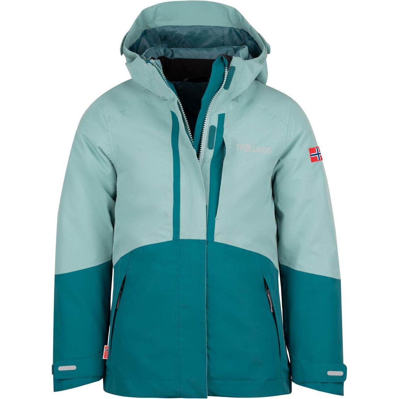 Trollkids, Mädchen, Skijacke, Girl's Skanden 3in1 Jacket (92), Türkis, 92
