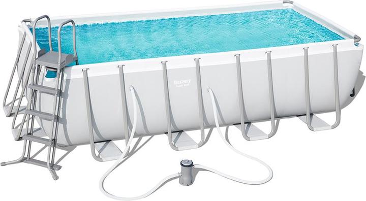 Bestway Steel Pro MAX Frame Pool Komplet t-Set mit Filterpumpe 488 x 244 x 122 cm (488 x 244 x 122 cm)