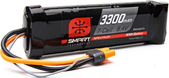 Image du produit Spektrum Pack de batteries 3300mAh 7-Cell 8.4V Smart NiMH Battery IC3 (8.40 V, 3300 mAh)