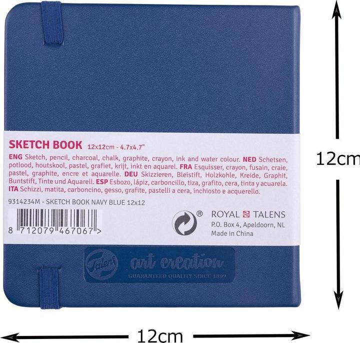 Image du produit Talens Malbuch 12 x 12 cm Navy Blue (12 x 12 cm, Blanc, Couverture rigide)