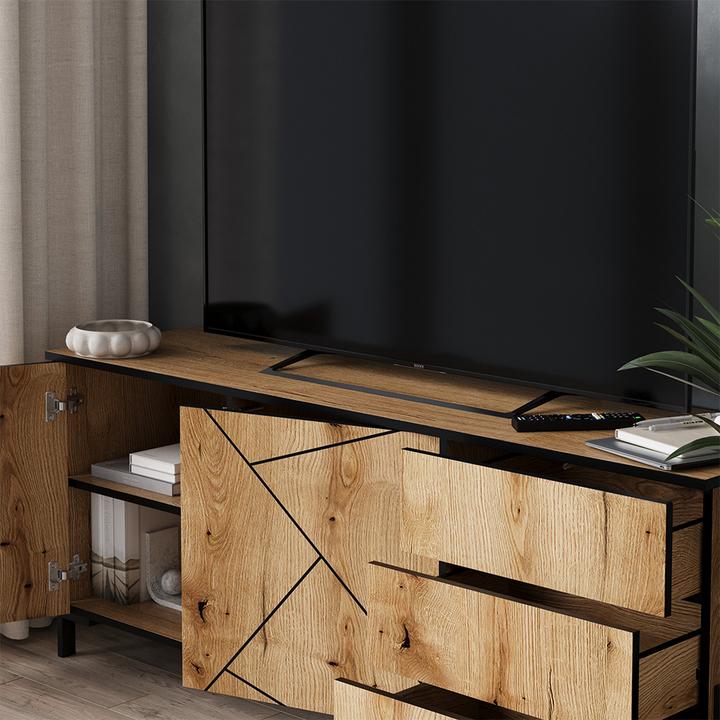 Produktbild Vichy Lowboard Hatto, Eiche, 150 x 60 cm mit Türen und Schubladen