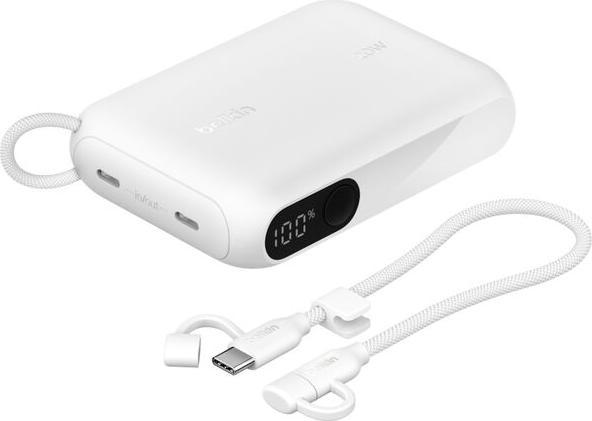 Belkin Powerbank mit Display 20W 10.000mAh USB-C weiss BPB027hqWH (10000 mAh, 20 W)