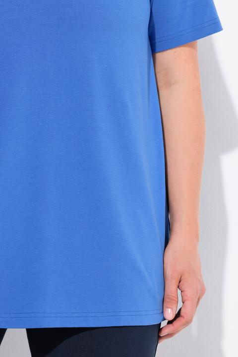 Immagine prodotto Ulla Popken T-shirt dal taglio svasato con scollo a tunica e mezze maniche (50, 52)