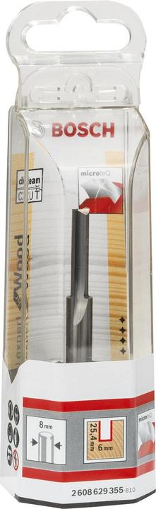 Image du produit Bosch Professional Zubehör Fraise à rainurer Expert for Wood, carbure monobloc, 8 mm, D1 6 mm, L 25,4 mm, G 76 mm