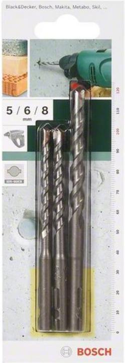 Actual product image Bosch Zubehör Concrete drill bit set, 3-piece, SDS quick, 5.5 - 7 mm (5.5 mm, 6 mm, 7 mm)