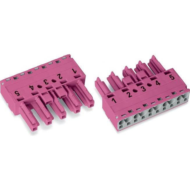 50x Wago Netz-Steckverbinder WINSTA MID, Elektronikkabel + Stecker, Pink