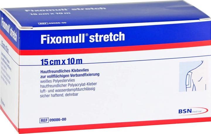 Actual product image Kohlpharma Fixomull Stretch 10 m x 15 cm Adhesive fleece for full-surface dressing fixation Reimport