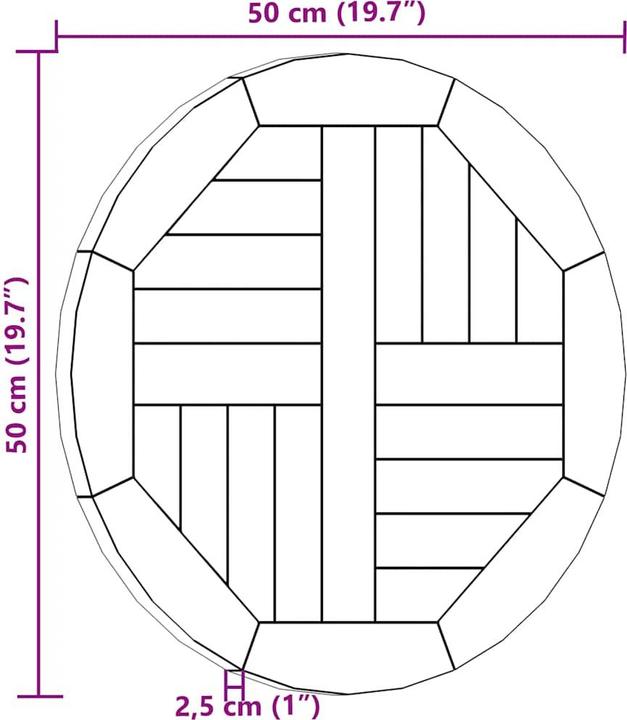 Produktbild vidaXL Tassilo (50 x 50 x 2.5 cm)