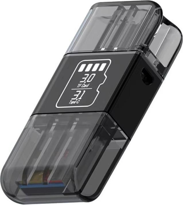 PowerGuard USB-C USB-A OTG to MicroSD Cardreader Photo File Adapter (USB, Micro USB, USB-C)