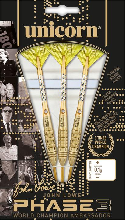 Produktbild Unicorn World Champion John Lowe Phase 3 Steel Darts 1 Satz (23 g)