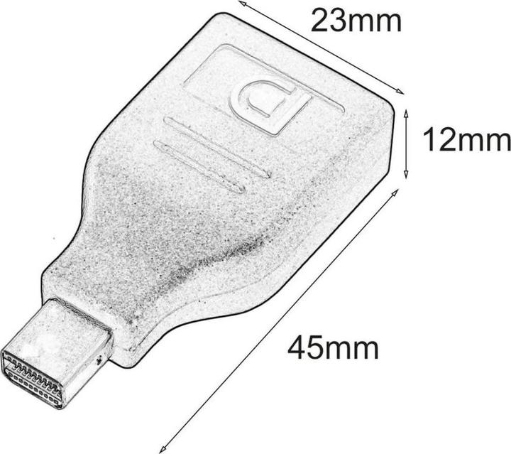 Immagine prodotto Techly Adattatore da DisplayPort F a Mini DisplayPort M 4K nero (4.50 cm)