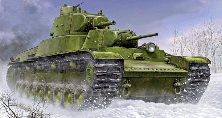 Actual product image Trumpeter Soviet T-100 Heavy Tank