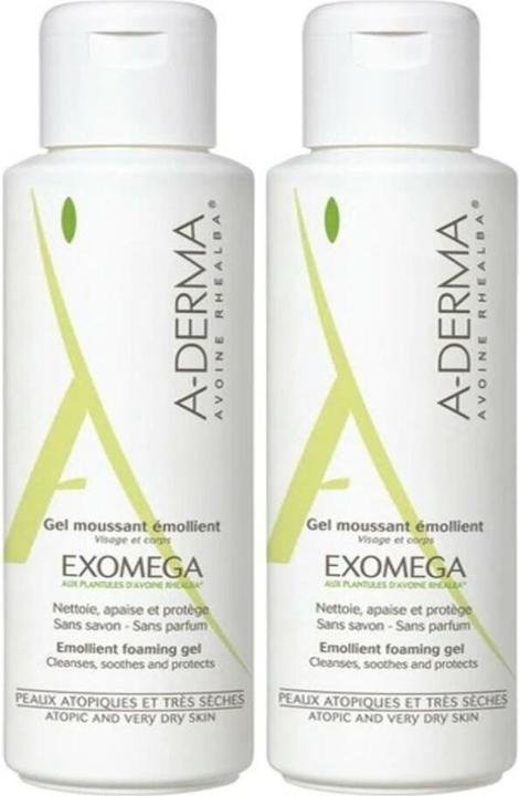 A-Derma Exomega Gel Moussant żel do codziennej pielęgnacji bardzo suchej i atopowej skóry 2x500ml (Körpercreme, 1000 ml)