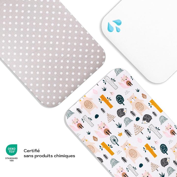 Immagine prodotto ‎Lovely Hippo 3-teiliges Baby-Spannbettlaken-Set (50 x 83 cm)