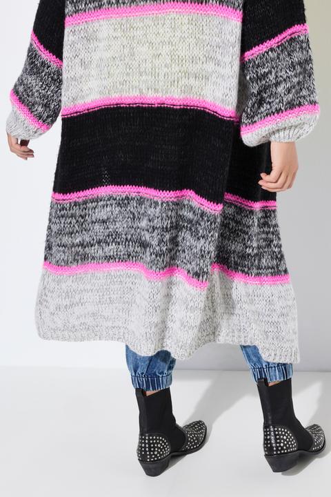 Image du produit Angel of Style Strickjacke, lang, Neonstreifen, offene Form (50, 52)