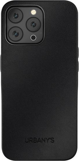 Actual product image Urbany's Black vegan leather back cover (Apple iPhone 16 Pro Max)