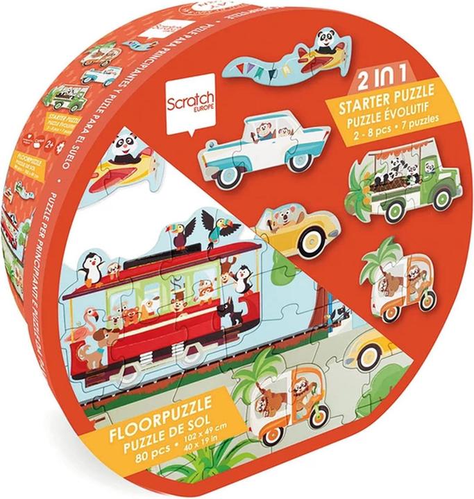 Produktbild Scratch 2in1 Bodenpuzzle Unterwegs (80 Teile)