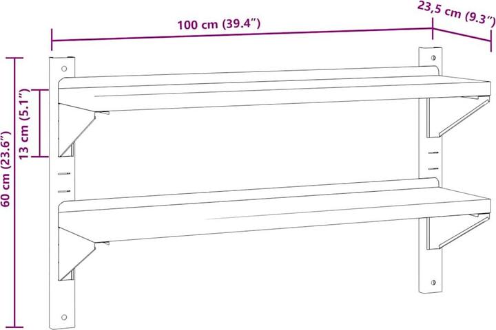 Image du produit vidaXL Étagère murale (23.5 x 100 x 60 cm)