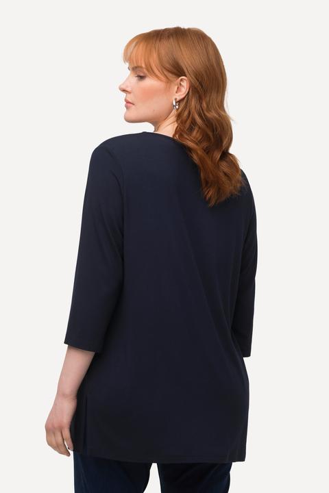 Produktbild Ulla Popken Shirt, tiefer Rundhalsausschnitt, 3/4 Arm (42, 44)