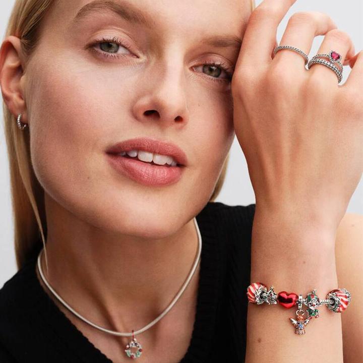 Image du produit Pandora Weihnachtskranz Doppelter Charm (Argent 925, Émail)