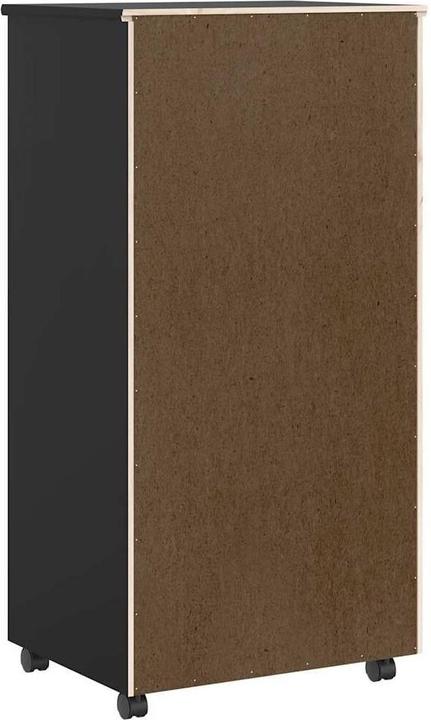 Actual product image VidaXL Rollschrank mit Schubladen MOSS Schwarz Massivholz Kiefer