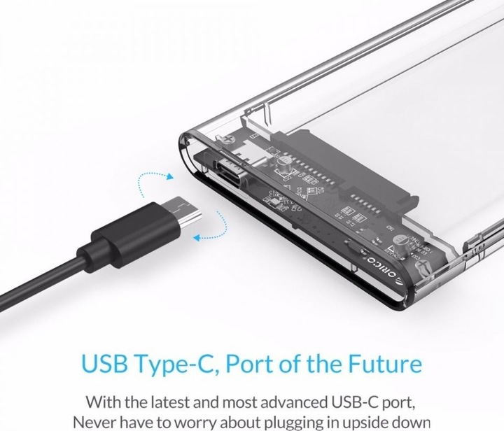 Actual product image Orico USB-C 3.1 SSD HD 2.5" Hard Drive Enclosure (2.5")