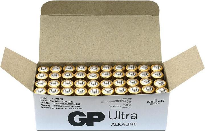 Image du produit GP Batteries Bateria alkaliczna AA / LR6 GP Ultra Alkaline G-TECH - 40 sztuk (40 pcs, AA)