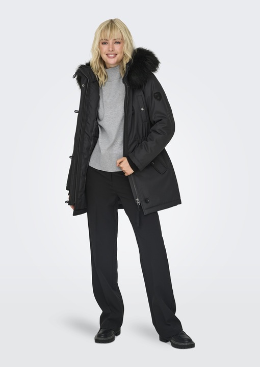 Image du produit Only Capuche avec bord en fausse fourrure amovible Poignets côtelés Parka Longue parka (XS)
