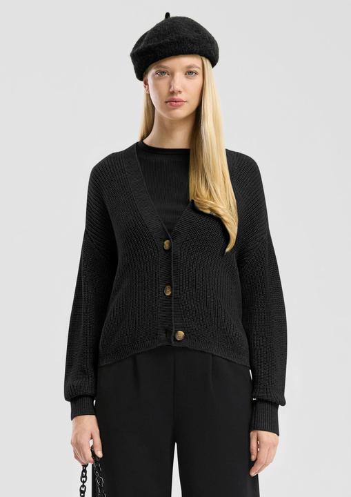 Produktbild s.Oliver Strickjacke Melierte Strickjacke aus Baumwollmix (S)