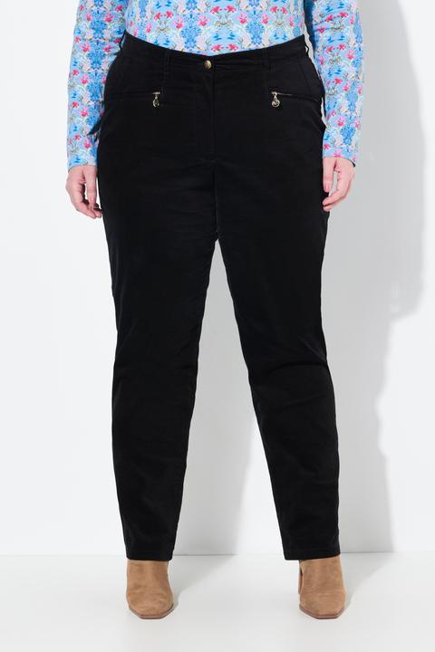 Produktbild Ulla Popken Samthose Mony, konisches Bein, Komfortbund, Stretch (46)