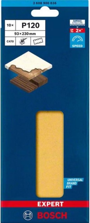 Actual product image Bosch Professional Zubehör Expert C470 Sandpaper with 8 holes for orbital sander, 93 x 230 mm, G 120, 10 pcs. (120)