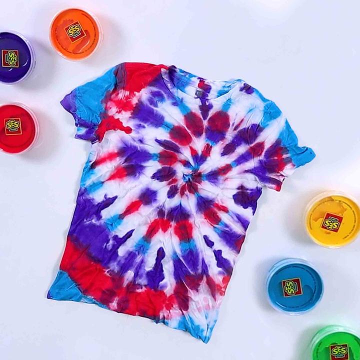 Productafbeelding Ses Tie-dye textielverf (Paars, Oranje, Geel, Blauw, Groen, Rood)