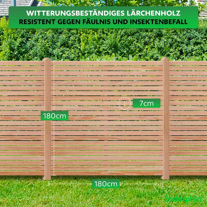 Produktbild Endorphin Rhombus-Sichtschutzzaun Lärche | 1x Elemente (180x180cm) & 2x Holz-Pfosten (9x9x190cm)