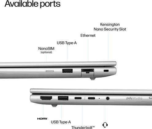 Actual product image HP EliteBook 1i Intel Ultra 7 255U 12C, IPS 400 nits Anti-Glare, DDR5, SSD, WiFi 6e + BT 5.3, 2/2 (14", Intel Core Ultra 7 255U, 16 GB, 512 GB, CH)
